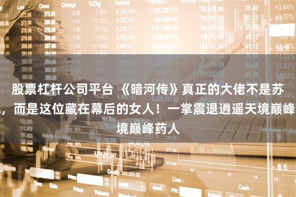 股票杠杆公司平台 《暗河传》真正的大佬不是苏暮雨，而是这位藏在幕后的女人！一掌震退逍遥天境巅峰药人